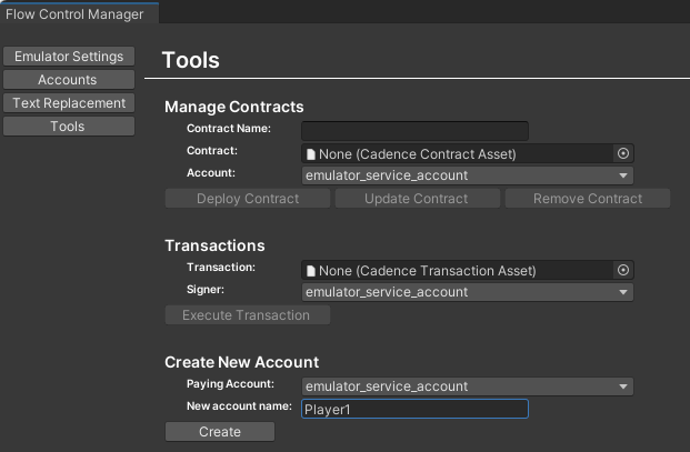 Flow Control Manager new account creation example